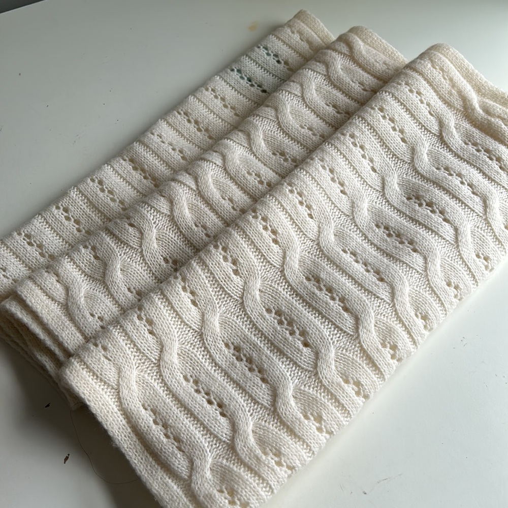 Celeste Ivory Infinity Scarf in Wool Cashmere Blend - Picture 2 of 6